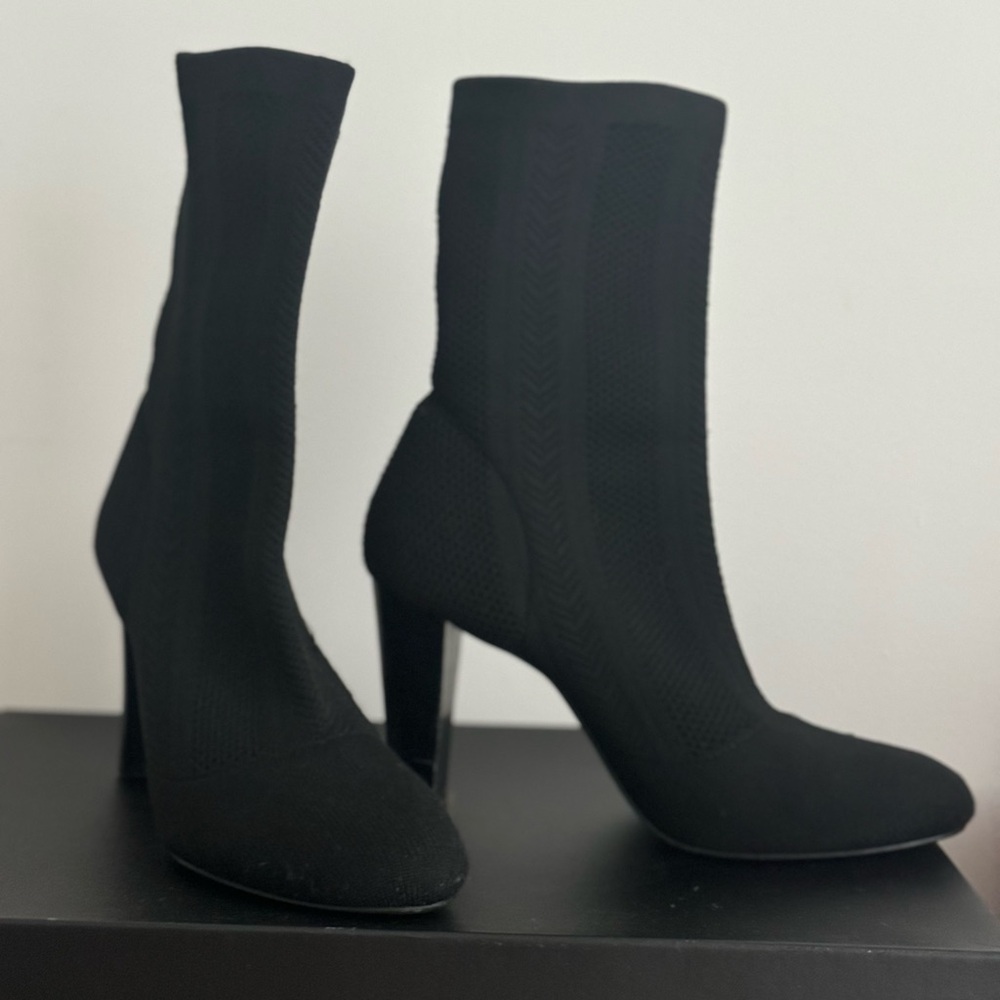 Shirley Herringbone Stretch Knit Boots